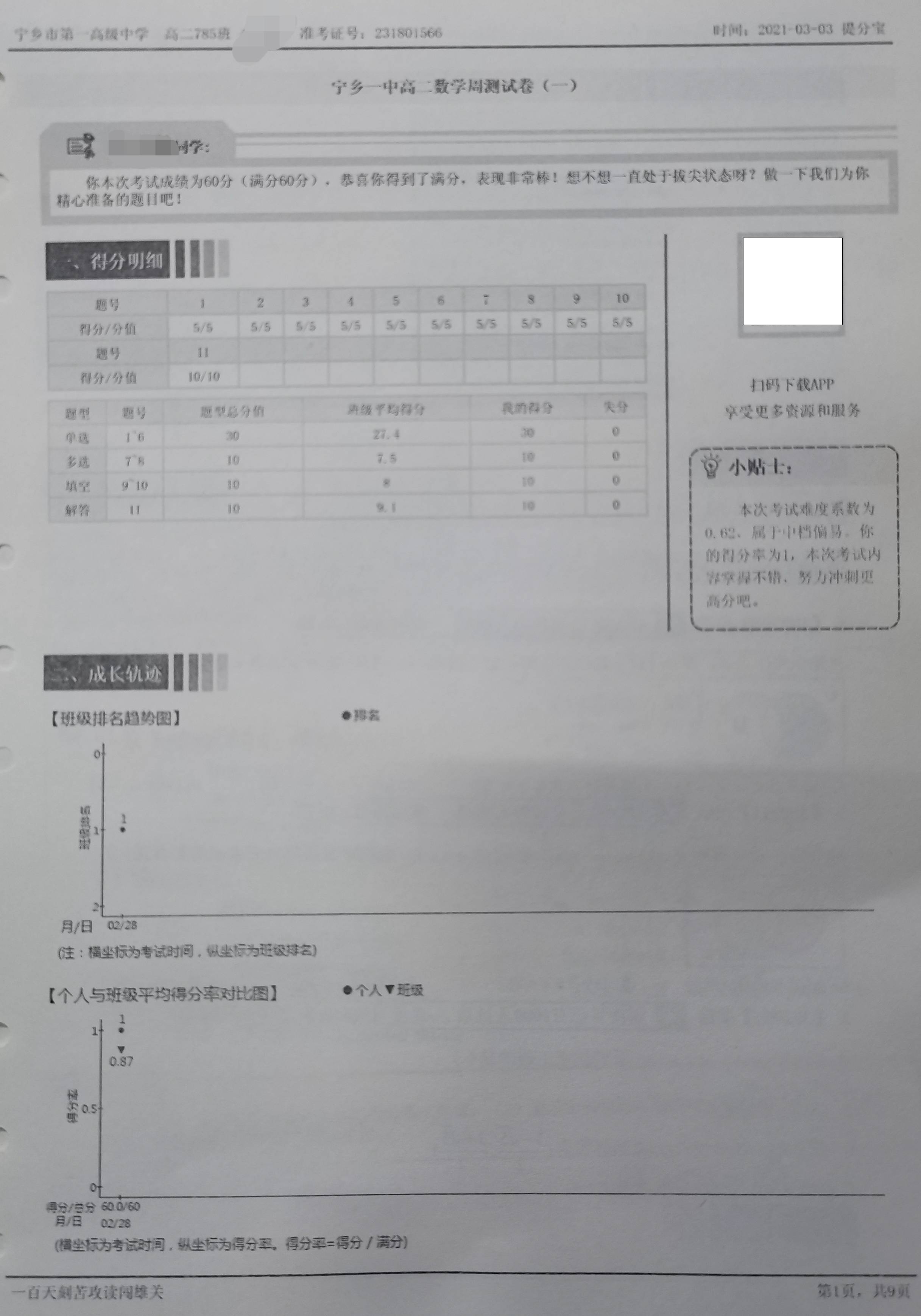 模具配件检测报告单