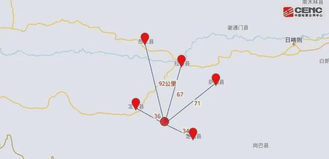 西藏地震系周边5年最大地震